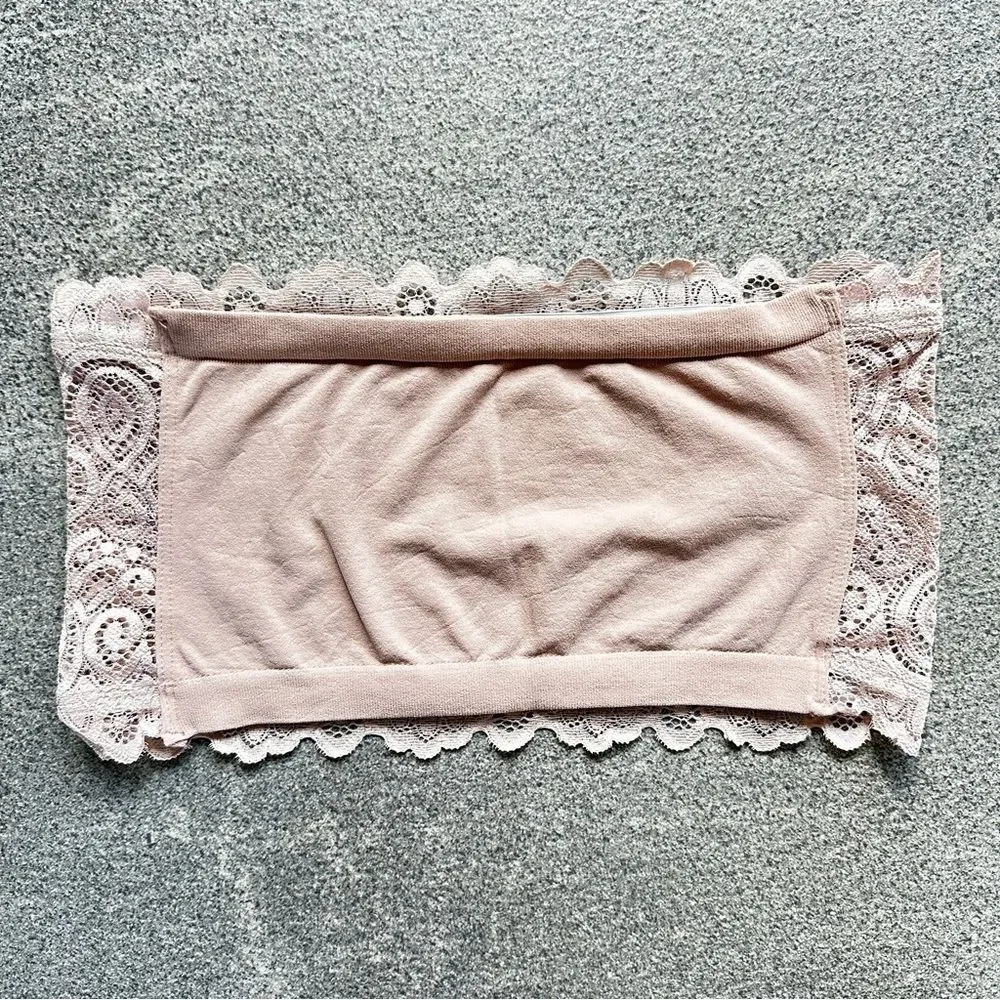 NWOT Free People Seamless & Lace Bandeau Bra Wear 2 Ways Blush Pink XS/S